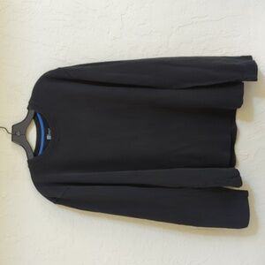 GAP Black Long Sleeve Waffle Knit Pullover Tee with Crew Neck Size XL